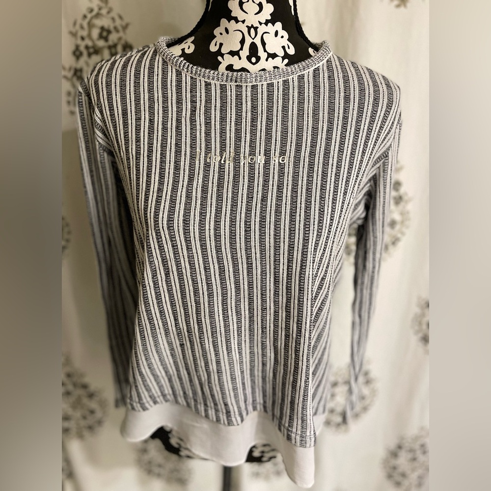 ZARA W COLLECTION STRIPED BLOUSE SIZE MEDIUM